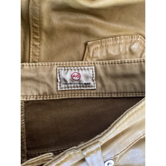 AG Adriano Goldschmied Jeans Womens Mustard Yellow Coated Farrah Skinny Ankle 27 - Picture 6 of 7